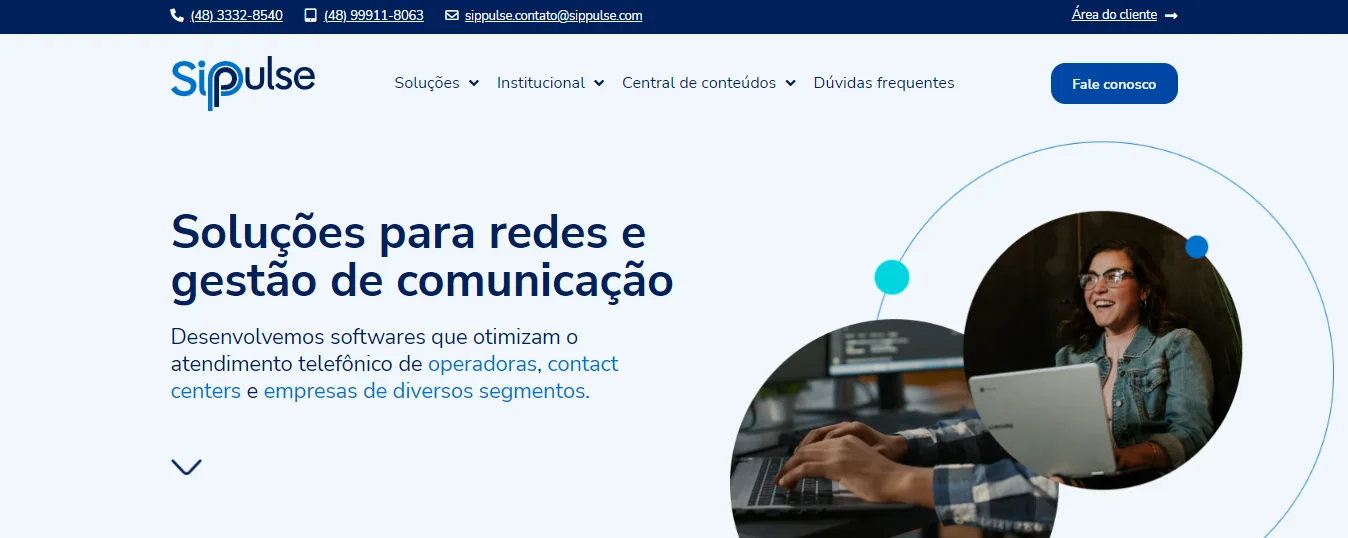 alt="Prinscreen do atual site Sippulse"