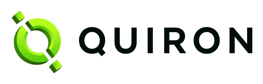 alt="Ilustração de logo e logotipo de marca da empresa de tecnologia Quiron."