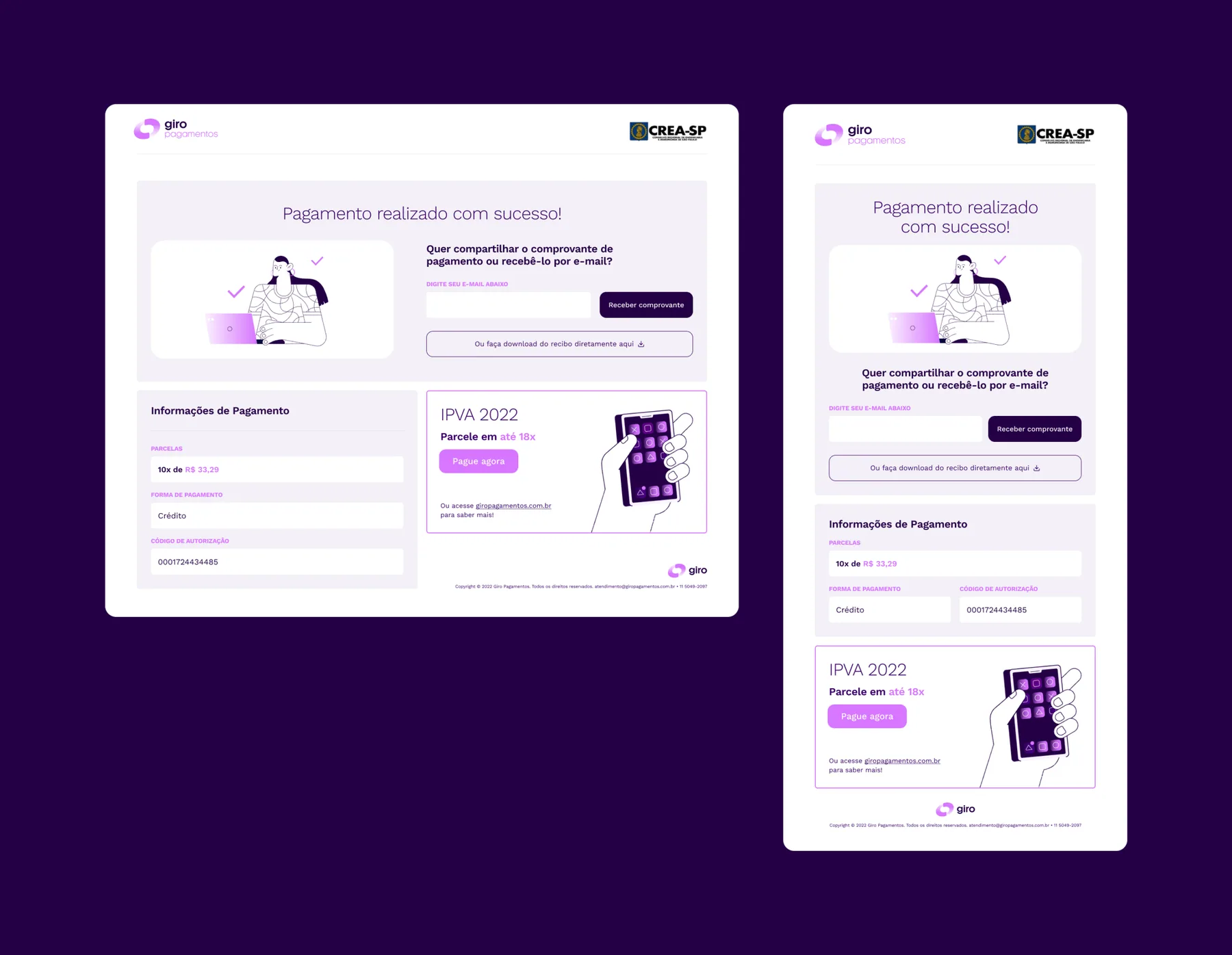 Giro Pagamentos - projeto trasso.design