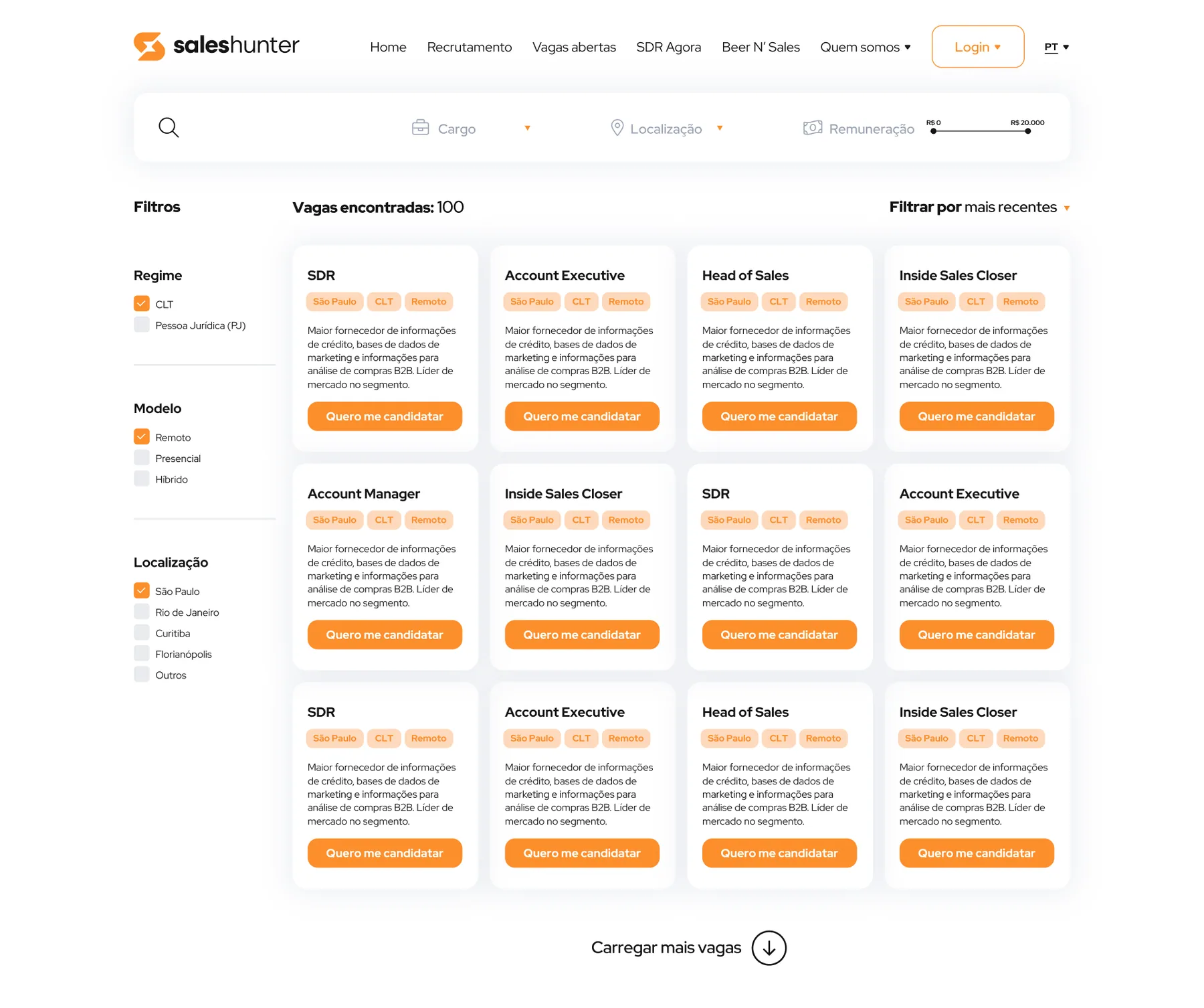 SalesHunter - projeto trasso.design